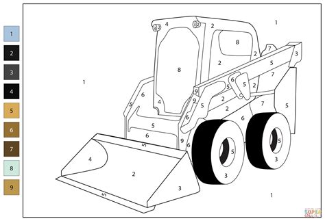 realistic skid steer coloring sheet